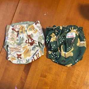 Ecoable Kids Diaper Covers - Animal Print Green and Cream